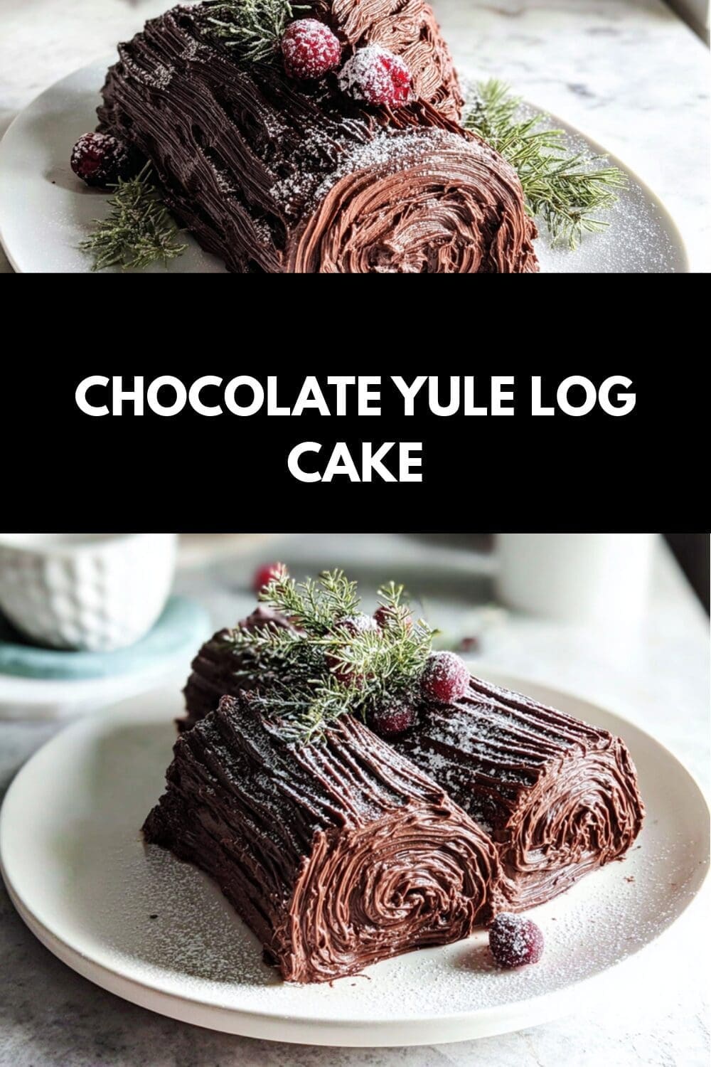 Chocolate Yule Log Cake
