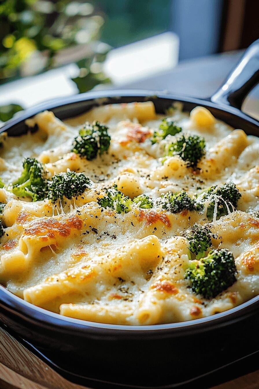 Baked Ziti Alfredo Broccoli