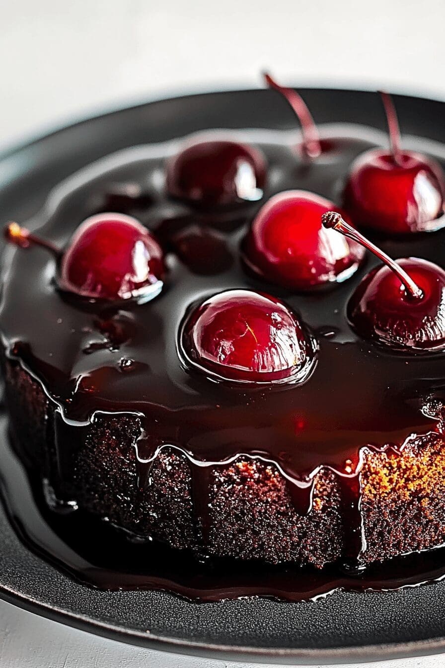 Chocolate Cherry Upside Down Cake