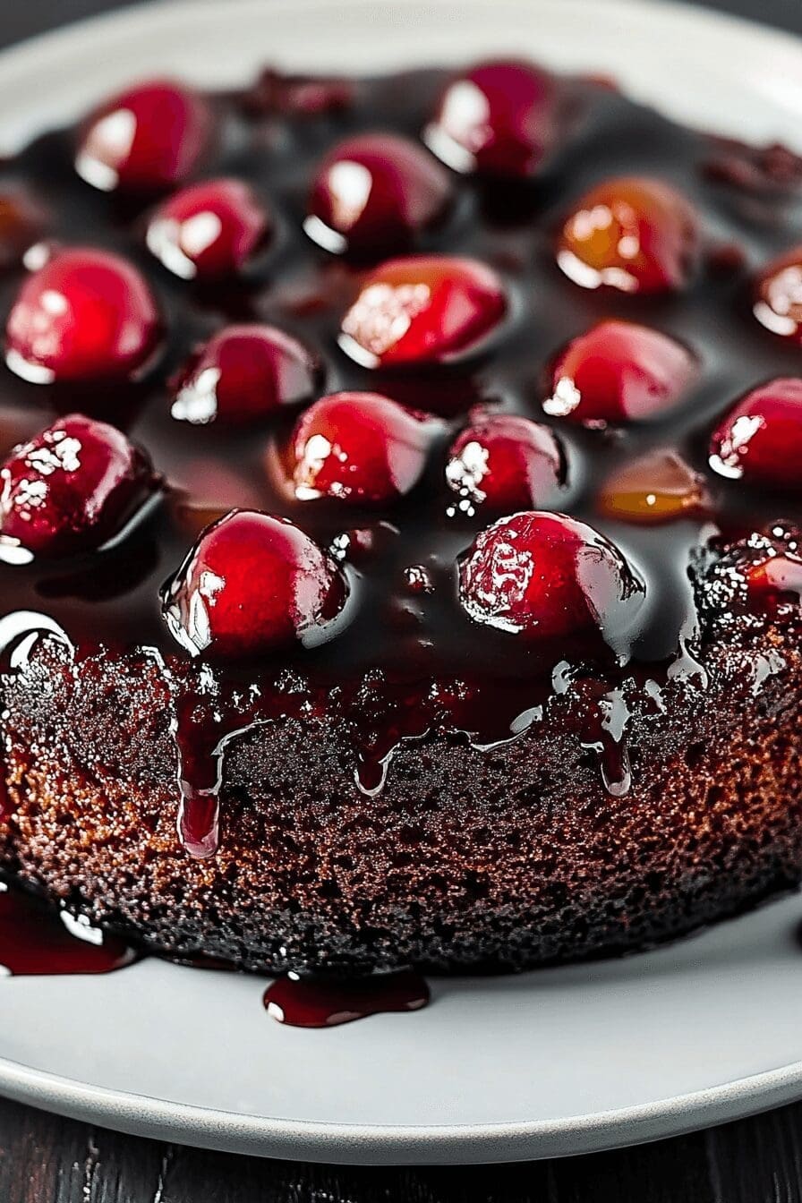 Chocolate Cherry Upside Down Cake