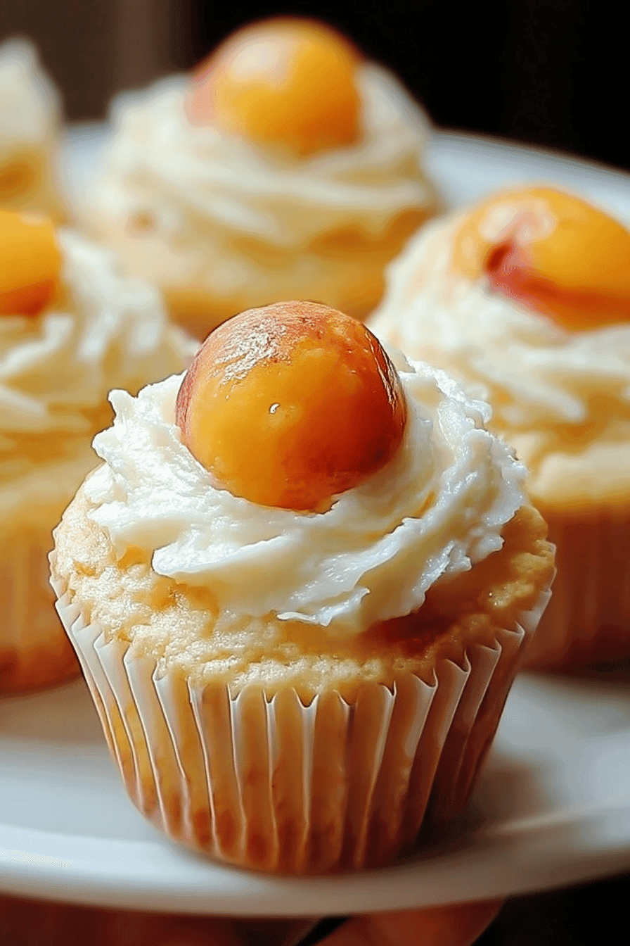 honey peach cream cheese cupcakes