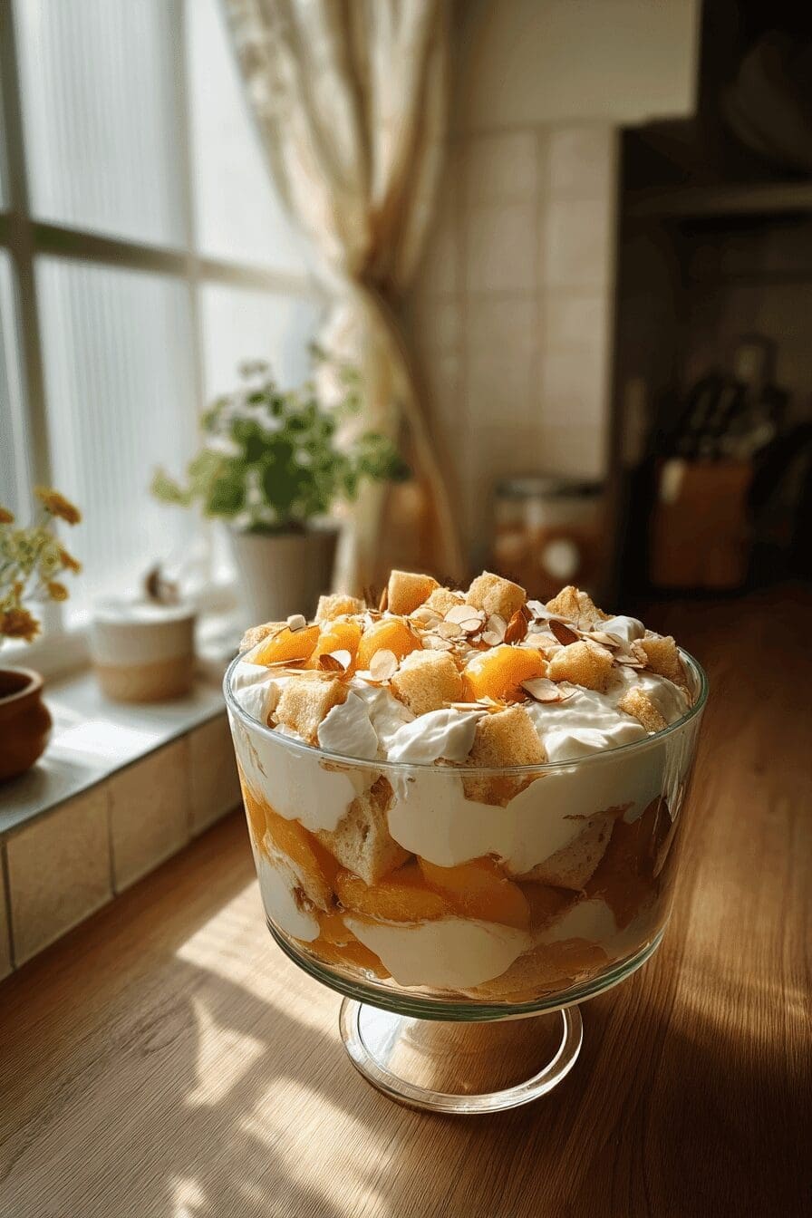 peaches and cream trifle