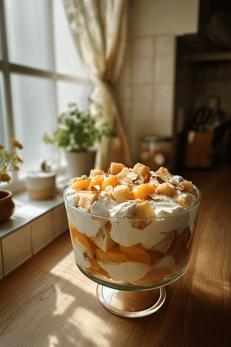 peaches and cream trifle