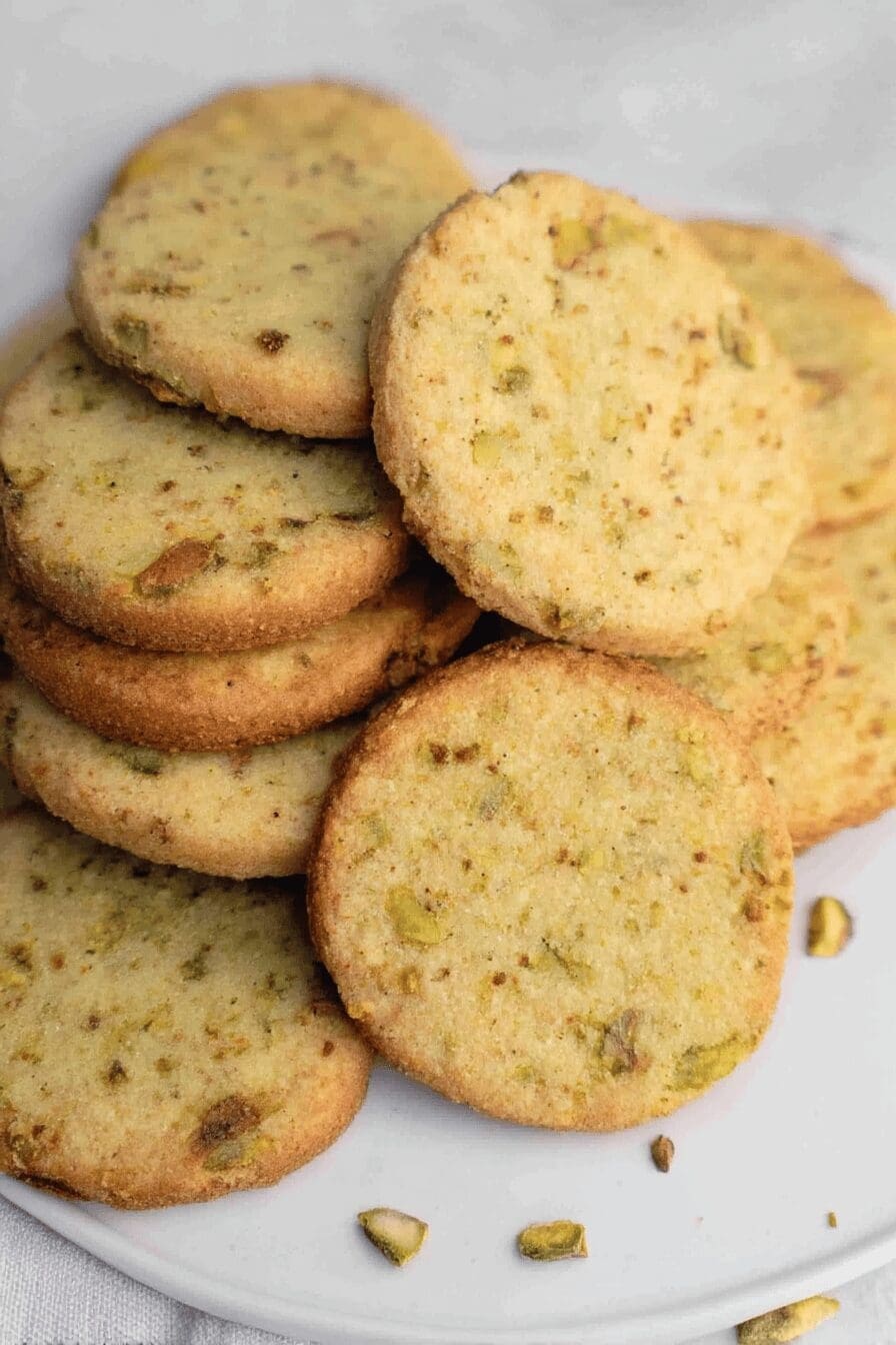 pistachio cornmeal butter cookies