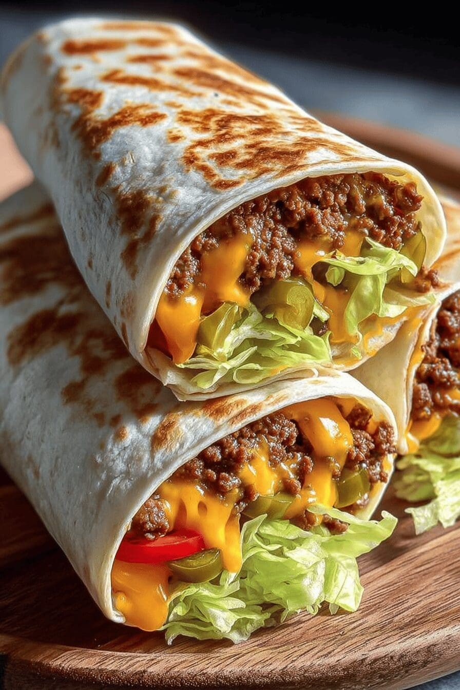 Air Fryer Cheeseburger Wraps