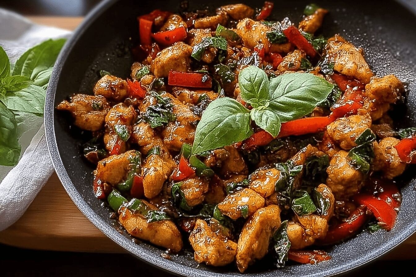 Black Pepper Jalapeno Basil Chicken Stir Fry