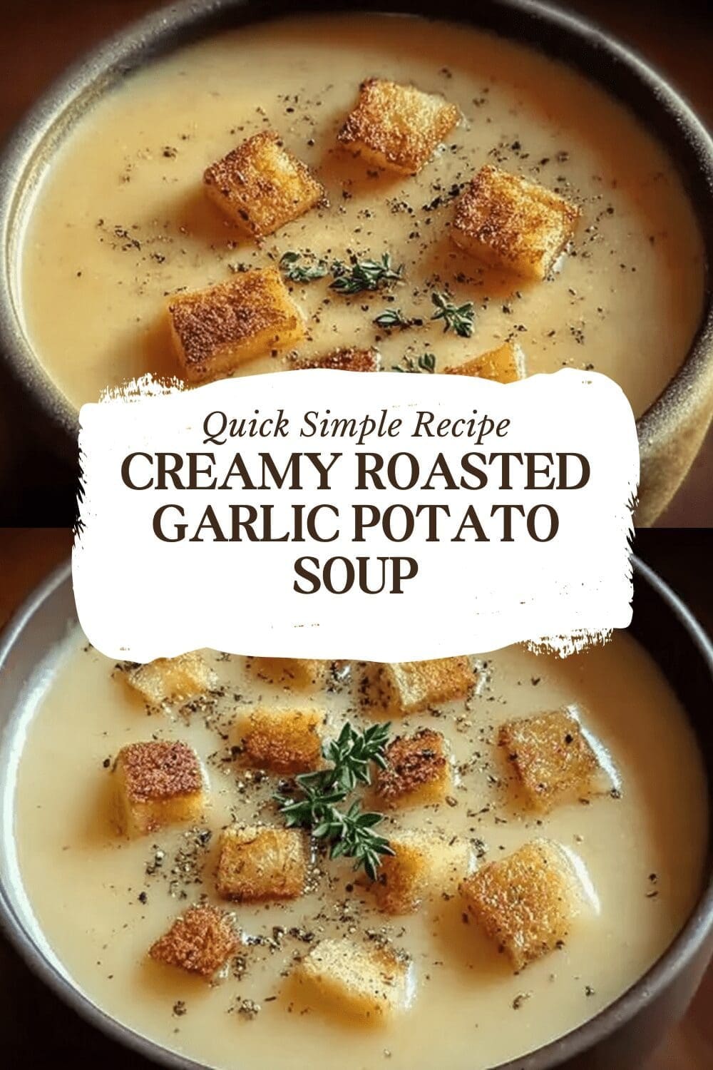 Creamy Roasted Garlic Potato Soup