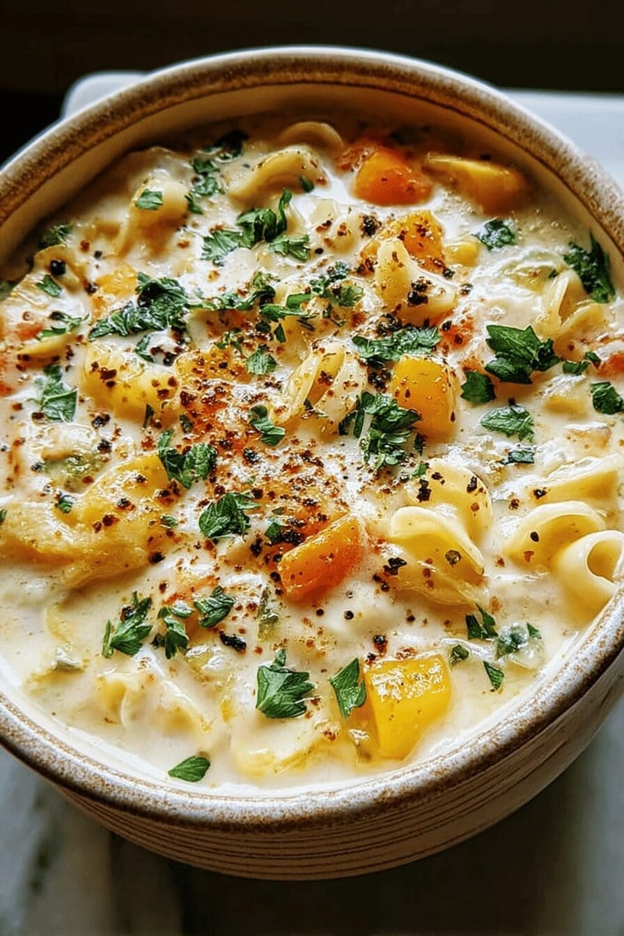 Creamy White Lasagna Soup