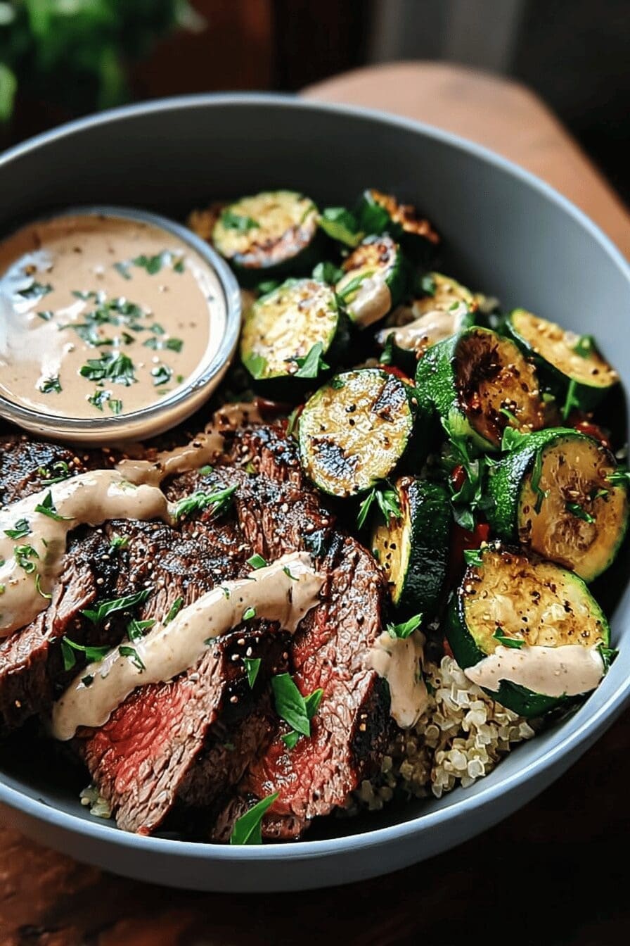 Grilled Steak Zucchini Bowl
