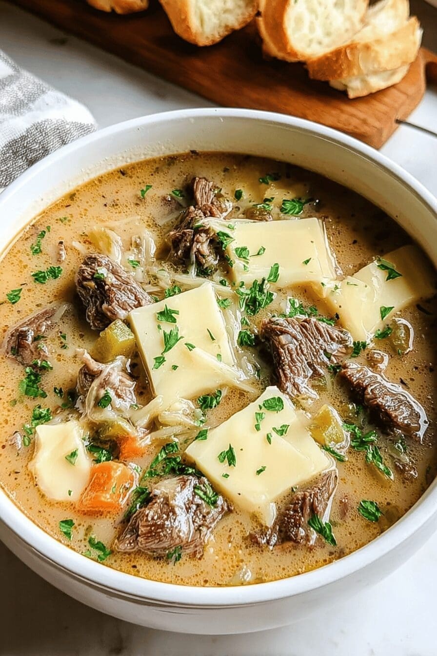 Philly Cheesesteak Soup