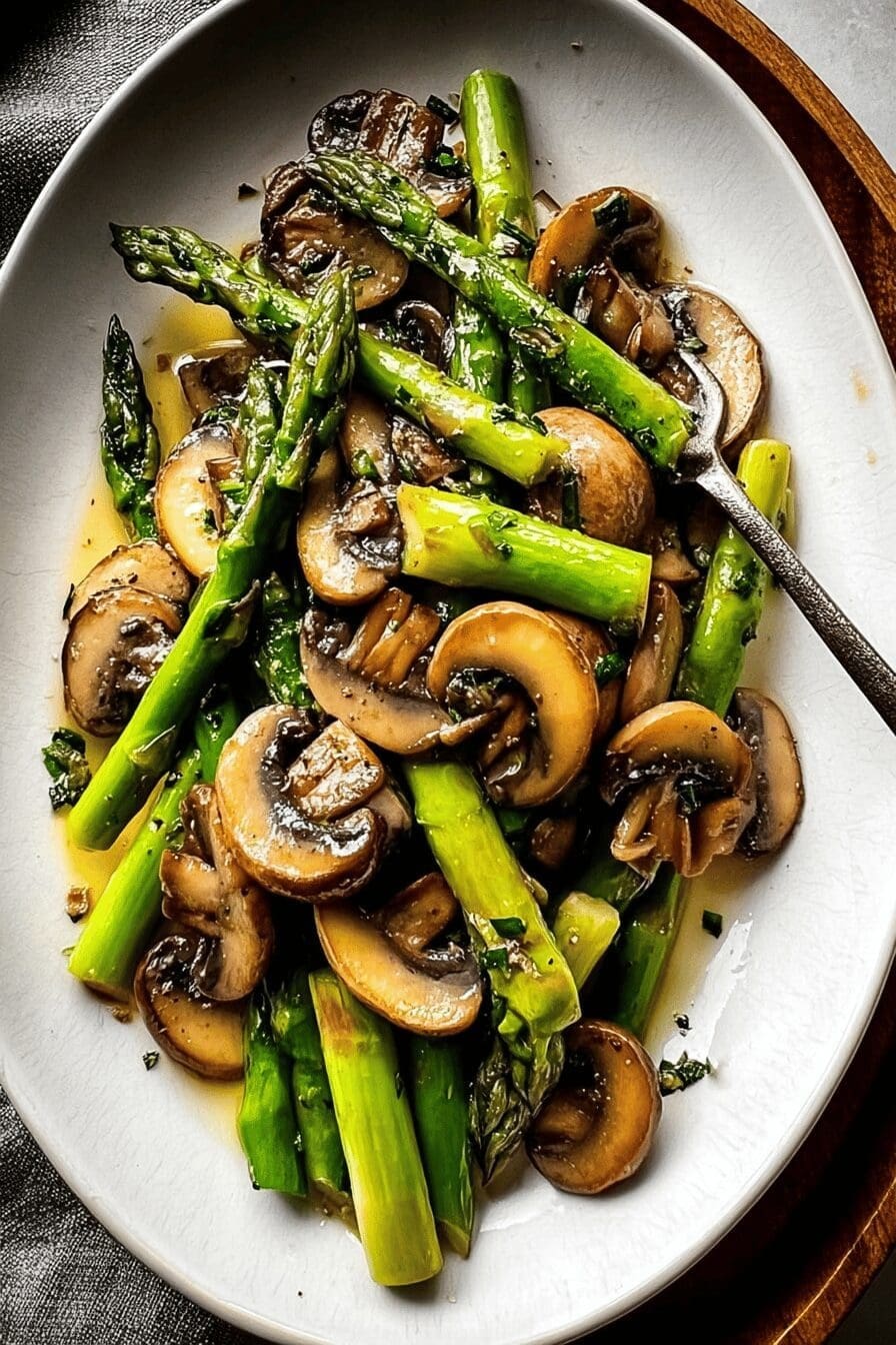 Sauteed Asparagus Mushrooms