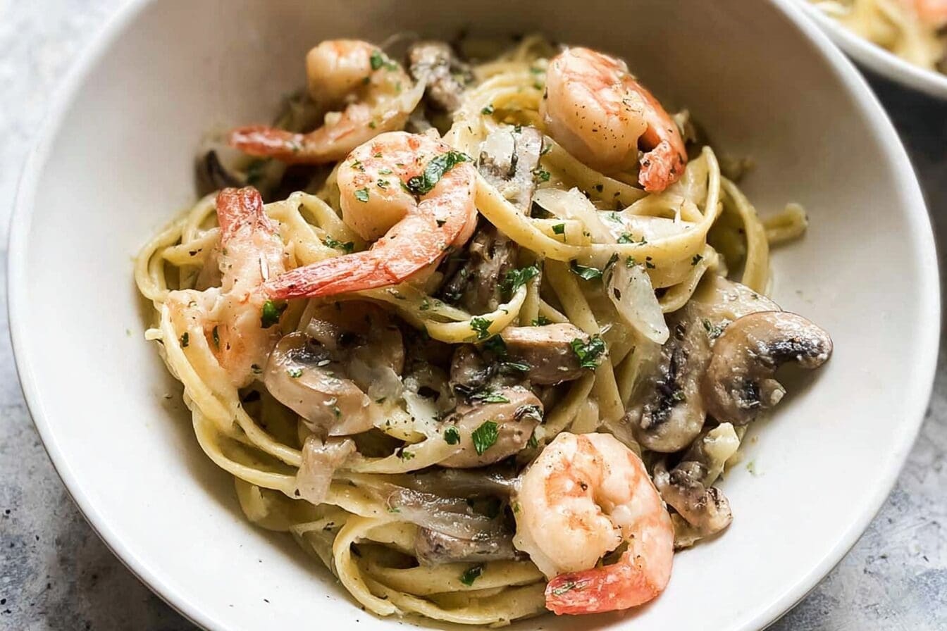Creamy Shrimp Mushroom Pasta