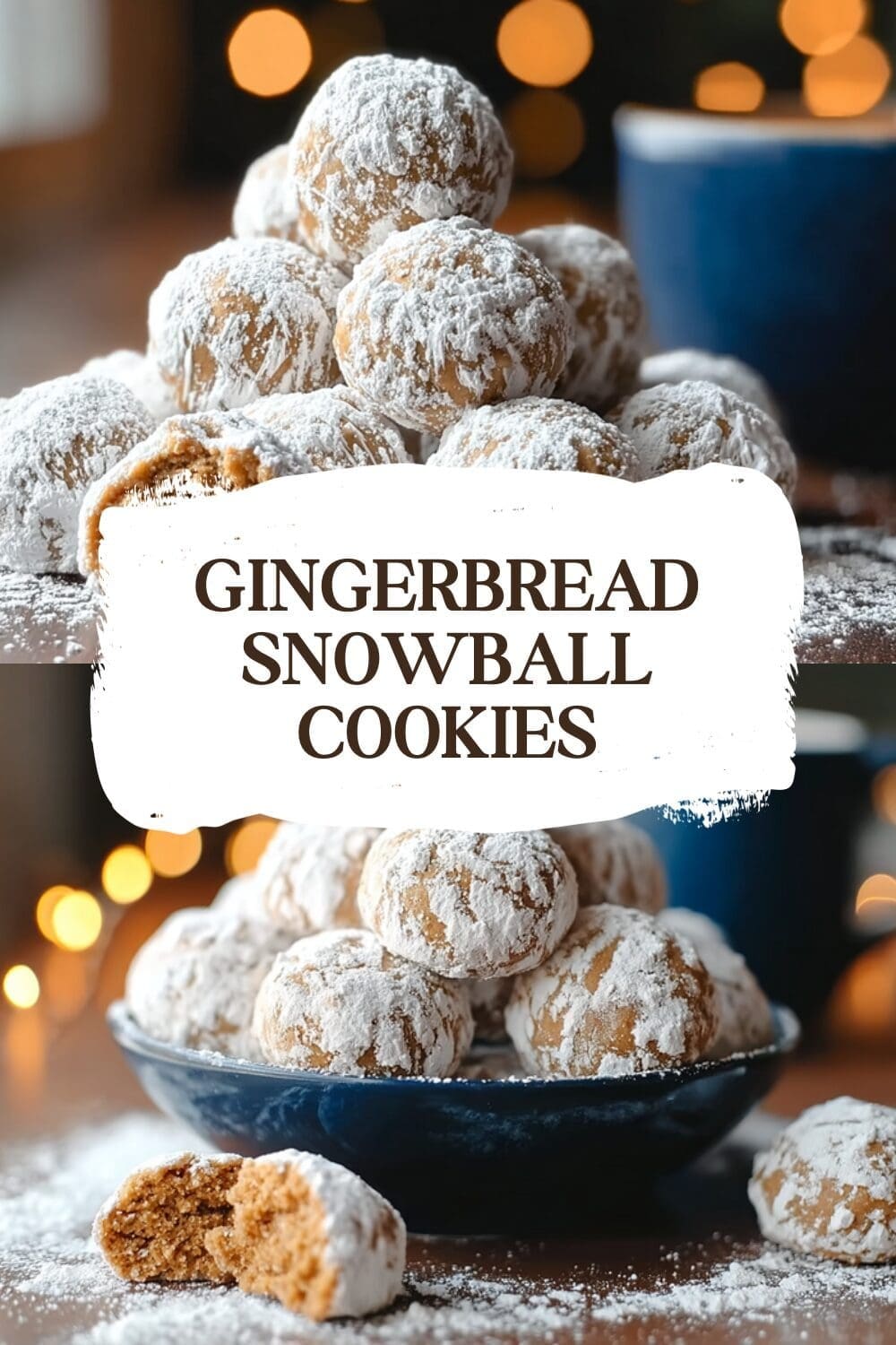 Gingerbread Snowball Cookies