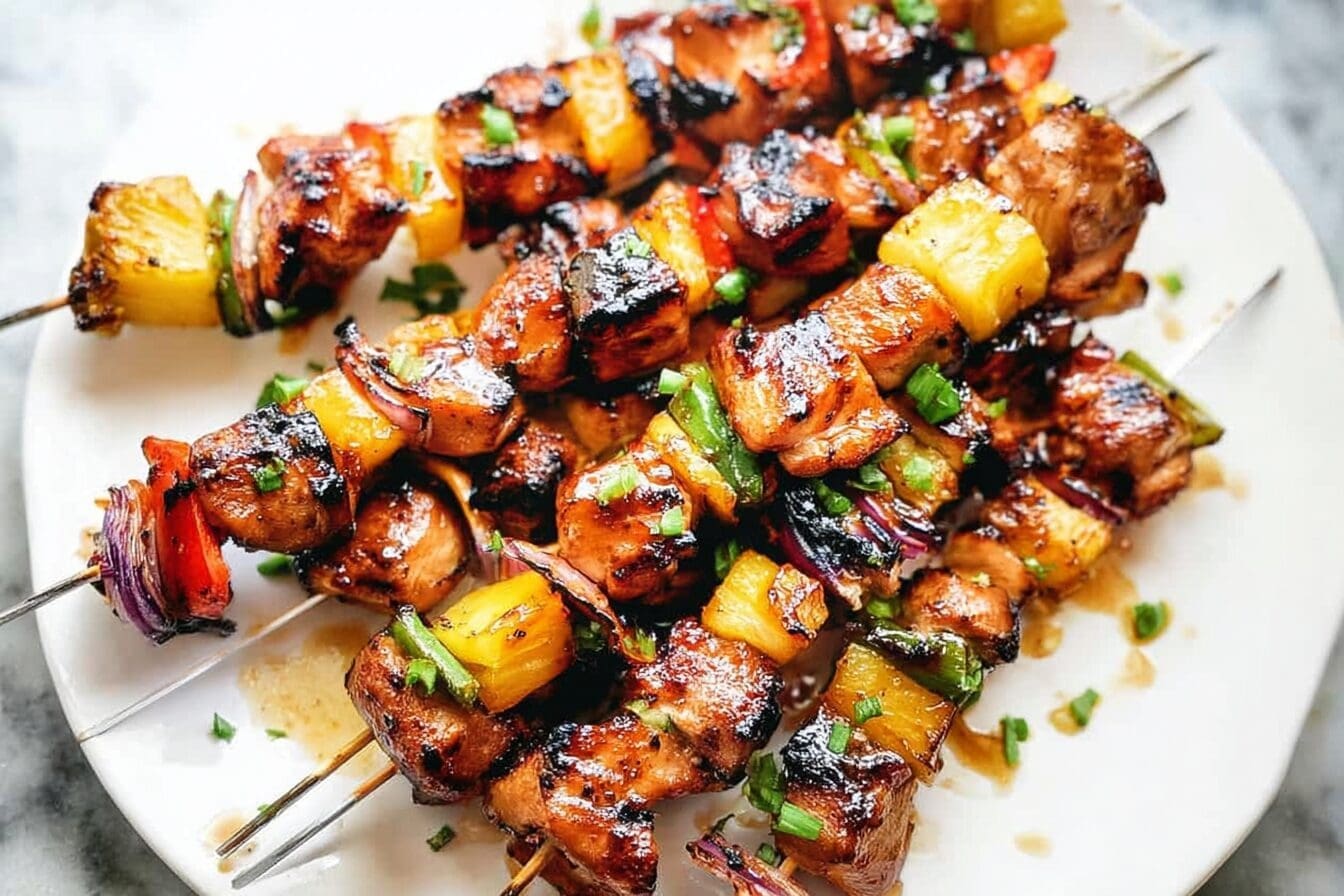 Hawaiian Teriyaki Chicken Skewers