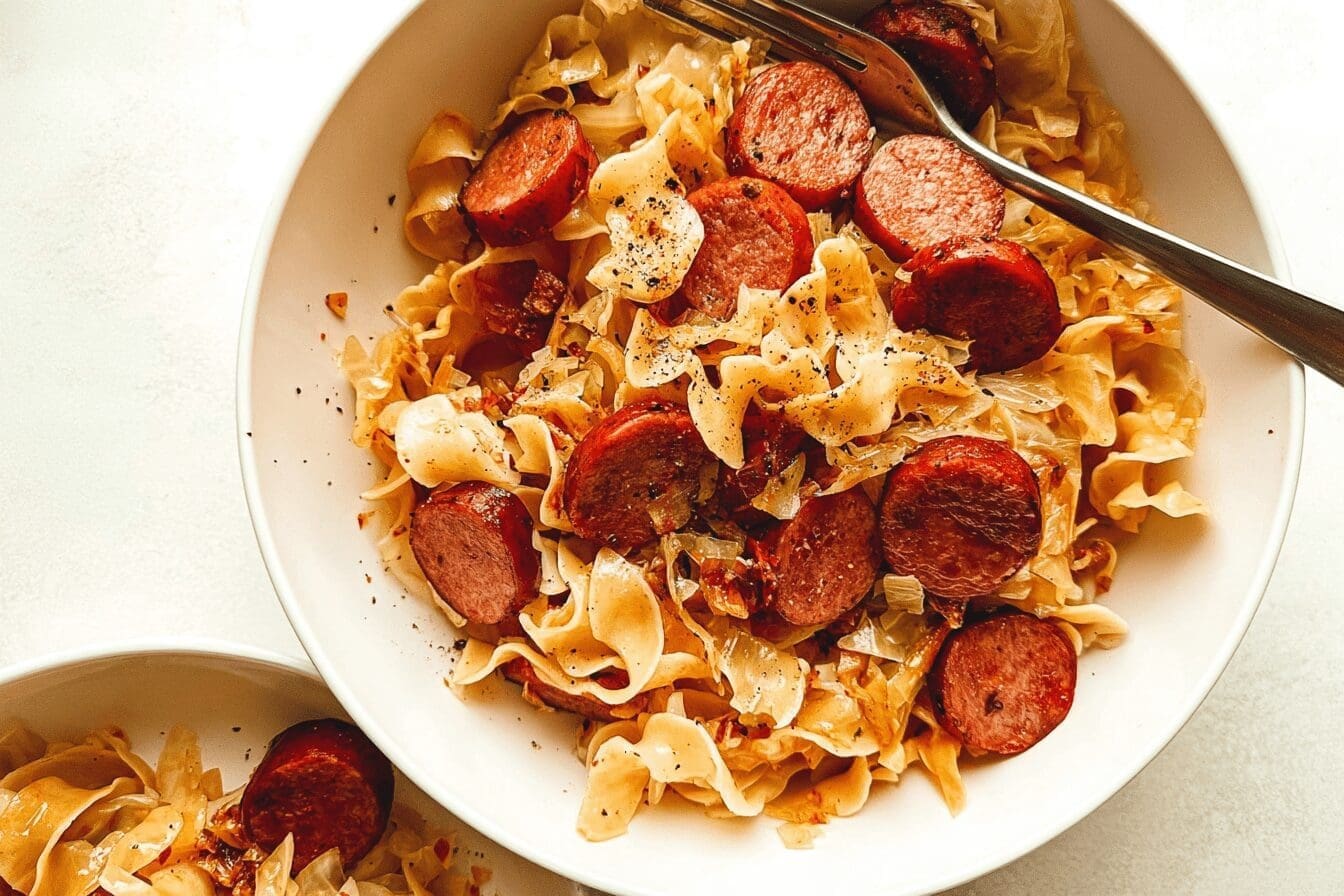 Kielbasa And Cabbage Noodles