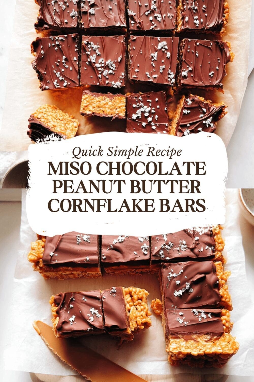 Miso Chocolate Peanut Butter Cornflake Bars