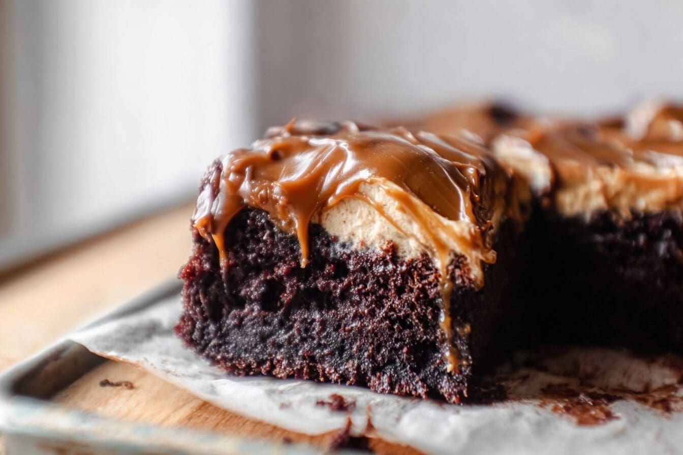 Chocolate Caramel Poke Cake
