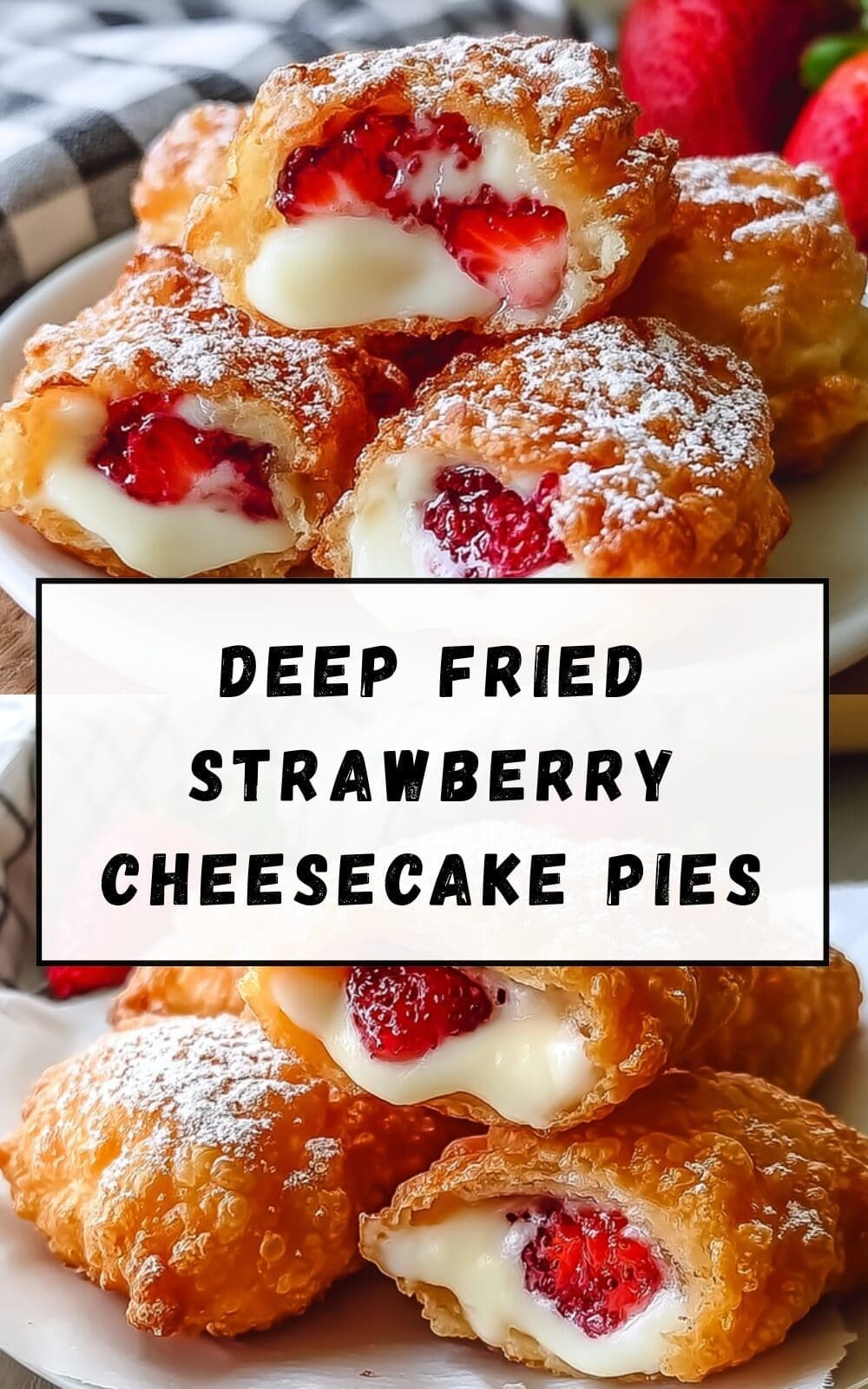 Deep Fried Strawberry Cheesecake Pies