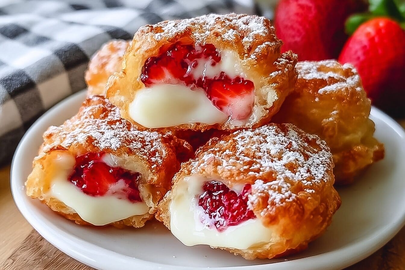 Deep Fried Strawberry Cheesecake Pies